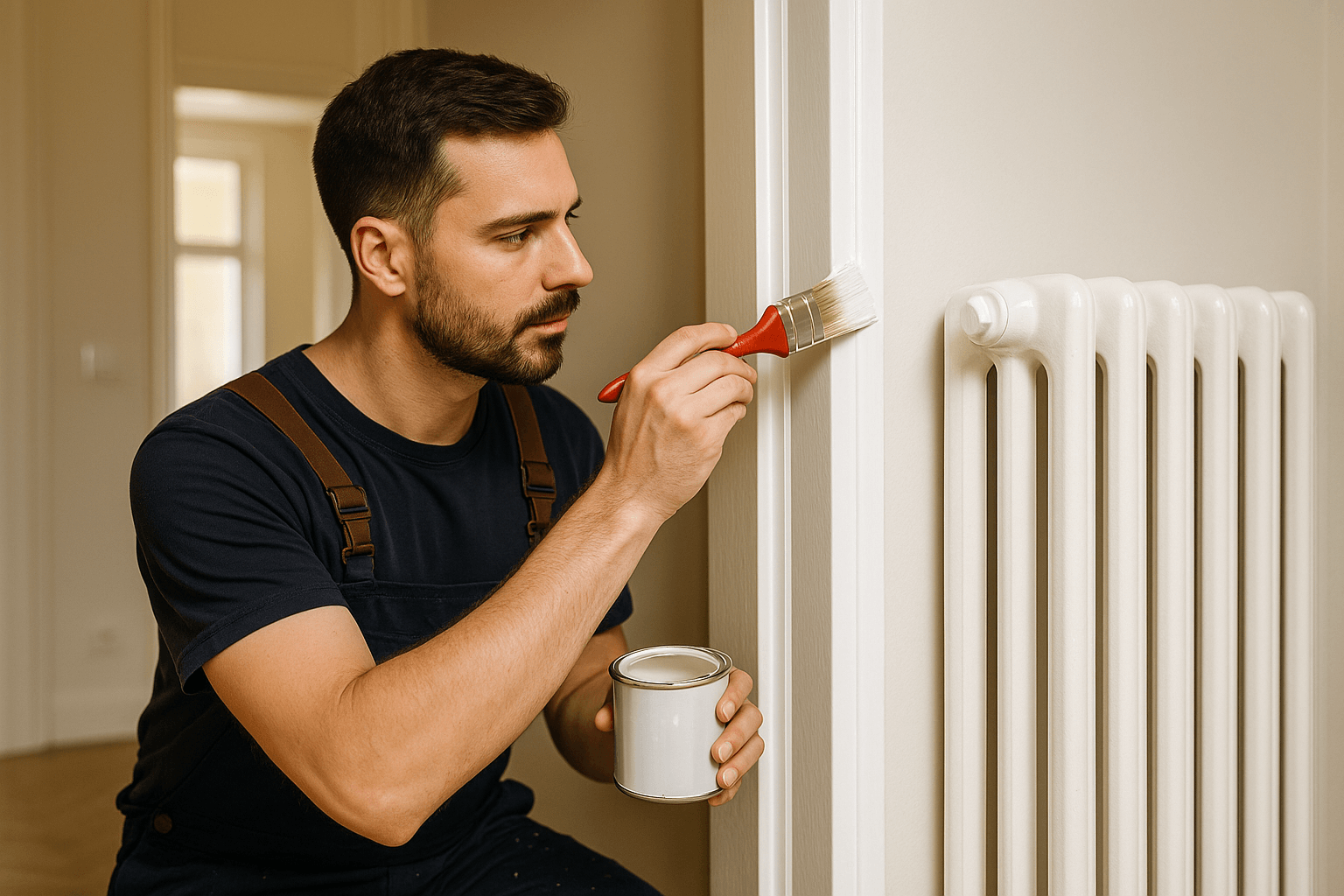 Lackieren von Türen, Zargen und Heizkörpern – sauber abgeklebt